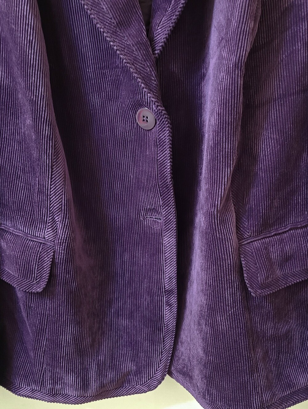 Dressbarn Purple Corduroy Single-Button Blazer - Picture 5 of 6